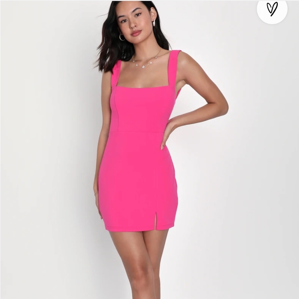 Lulus Social Sensation Square Neck Mini Bodycon Dress